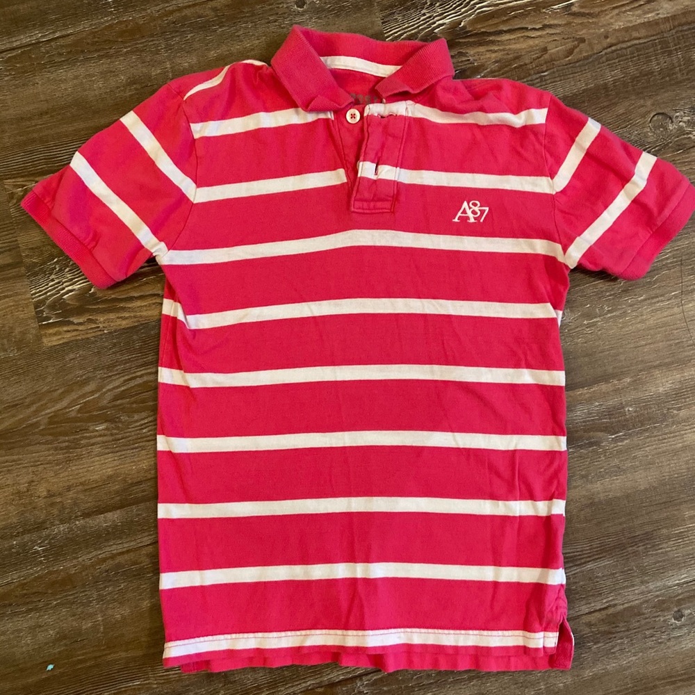 Aeropostale polo- pink and white stripe